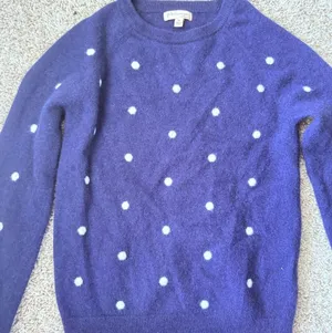 Philosophy Sweater Womens Medium Blue Cashmere Polka Dot Luxury Minimalist thumbnail 1