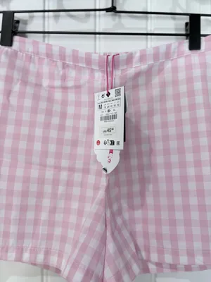 Zara x Barbie Gingham Cotton Shorts thumbnail 3