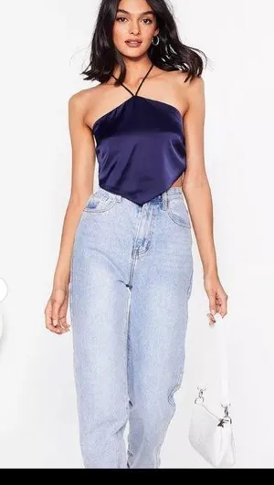Nasty Gal White Tie Back Halter Top thumbnail 3