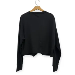 TenTree Black Twisted Front Long Sleeve Crew Neck Cropped Sweatshirt size Large thumbnail 6