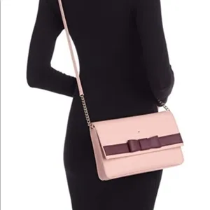 Kate Spade Pink Leather Crossbody Bag Bow Detail Chain Strap NWT thumbnail 4