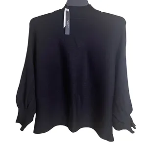 T Tahari Mock Neck Sweater Women 2X Black New Ribbed Dolman Sleeve thumbnail 3