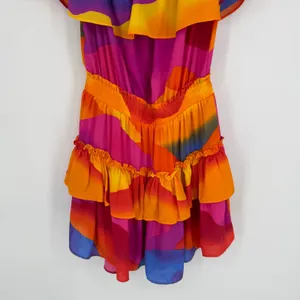Buddylove Kiera Ruffled Off-The-Shoulder Mini Dress Small Sunset Boho Festival‎ thumbnail 5