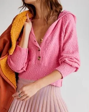 Free people pink hoodie sweater thumbnail 1