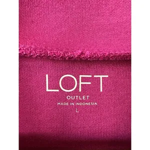 LOFT Outlet Magenta Pink Cozy Mock Neck Fleece Pullover Sweatshirt Large NWOT thumbnail 9