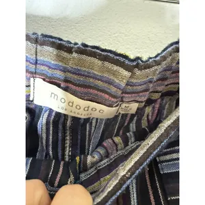 Mododoc Multi Color Striped Button Down midi pull on skirt Size medium Blue thumbnail 4