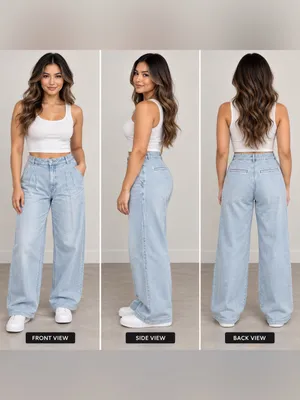 Madewell Curvy Harlow Wide-Leg Trouser Jeans W26 Light Wash NWT thumbnail 2