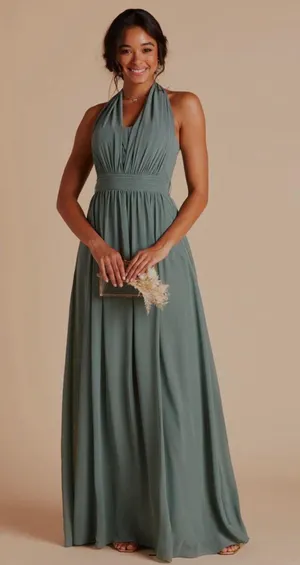 Birdy Grey Convertible Bridesmaid Dress Grace Chiffon Sea Glass thumbnail 7