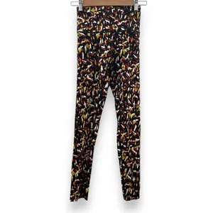 Aerie Offline Goals High‎ Waisted Black Multicolor Abstract Leggings Size S thumbnail 3