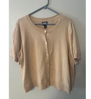 Lands' end tan beige cardigan women's 2XL thumbnail 1