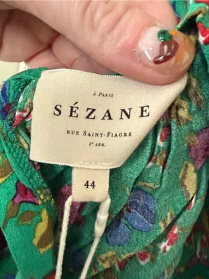 Sezane new with tags Penelope Green Floral Jumpsuit Size US 12 thumbnail 4
