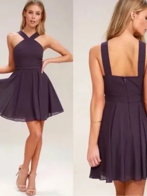 LULUS purple forevermore skater dress thumbnail 2