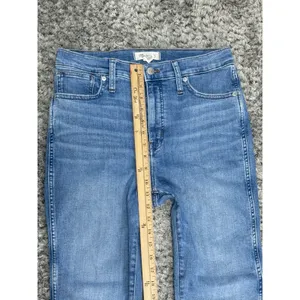 Madewell Women’s Blue Jeans 10” High Rise Skinny Raw Hem Stretch Distressed 29 thumbnail 12