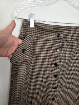 Downeast Plaid Tweed A-Line Skirt Preppy Academia Poetcore Literary Chic Small thumbnail 3