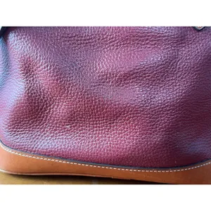 Dooney & Bourke Burgundy Two Tone Leather Zip Zip Satchel thumbnail 7