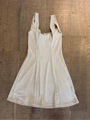 zara ribbed beige sleeveless tank mini dress thumbnail 4