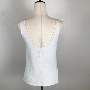Free People We the Free‎ neon tangerine stitch cotton tank top XS thumbnail 4