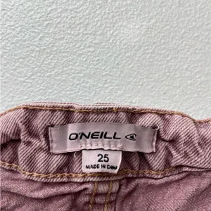 O’Neill women’s light wash maroon denim distressed hem short shorts size 25‎ thumbnail 7