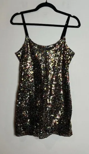 Free People sequin sheer mini dress thumbnail 1