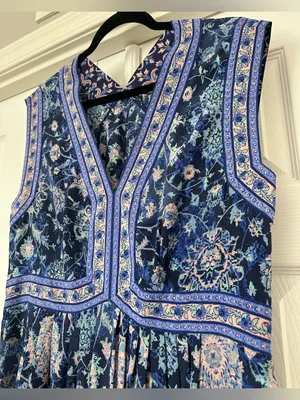 Rebecca Taylor Dreamweaver 100% Silk V-Neck Floral Dress Size 12 thumbnail 5
