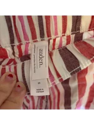 Auden NWT Women's Pink Striped Flannel Sleep Pants Size S thumbnail 5