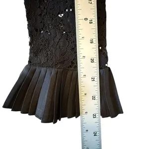 J.Crew Black Lace Tiered Ruffle Long Sleeve Blouse Romantic Chic Women’s Size 6 thumbnail 13