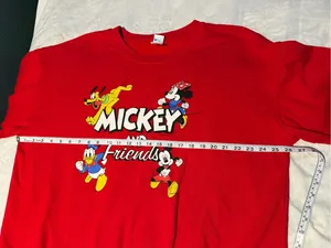 Disney Red 'Mickey and Friends' Crewneck Sweatshirt with Character Art size 3XL thumbnail 10