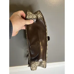 Nine West Shoulder Bag Womens Small Brown Geometric Faux Leather Purse Buckle thumbnail 4