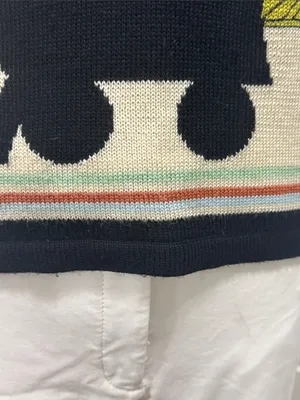 Vintage Unbranded Cotton Cream Graphic Crewneck Sweater Size Large thumbnail 6