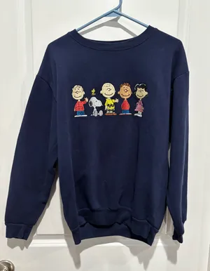 Peanuts Navy Sweatshirt, Sz M Blue Size M thumbnail 1