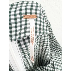 Free People West Side Tie Capri Pants Size 0 Green Gingham Retro Pinup Vintage thumbnail 6