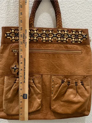 ISABELLA FIORE Brown Taj Mahal Charlize Fold-Over Messenger Pocket Tote Boho Bag thumbnail 6