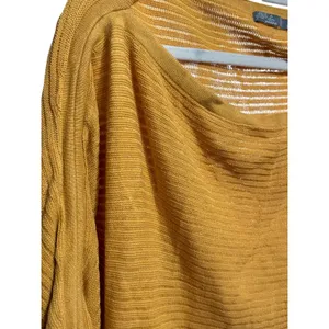 Prana Ochre Yellow Textured Knit Dolman Sleeve Sweater sz‎ S thumbnail 6