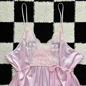 1960s Vintage Pink Maxi Slip L thumbnail 3