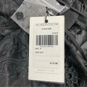 NWT Bardot Lola Lace Slip Dress Size 4 / XS Black Midi Bodycon Cocktail Party thumbnail 12