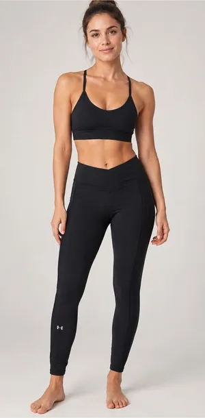 Under Armour Black Strappy Sports Bra and High-Waist Leggings Set thumbnail 1