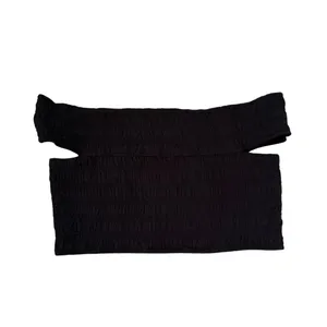 Everlane The Gauze Smock Off‎ the Shoulder Crop Top in Black Sz L NEW thumbnail 4