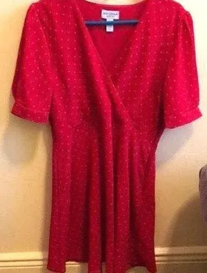 Red Dress With Tiny Polka Dots Size L thumbnail 1