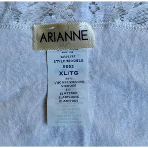 Arianne Victoria Y2K 90s Ivory Lace Trim Floral Jacquard Cami XL Vintage Glam thumbnail 7