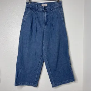 Madewell The Harlow Wide-Leg Cropped Jean in Fairson Wash Size 4/28 thumbnail 2