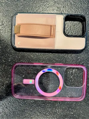 WALNUT Phone Case Set in Pink & Black Like New! 16 pro! thumbnail 2