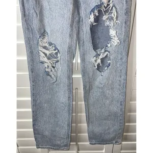 PacSun Women 25 90's Boyfriend Jeans Light Wash Thrashed Ripped High Rise Grunge thumbnail 9