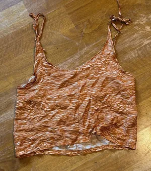 Rust Zebra Print Pattern Camisole Top Orange thumbnail 1