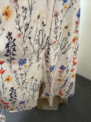 Women's Cream Floral Maxi Dress with Puff Sleeves thumbnail 4