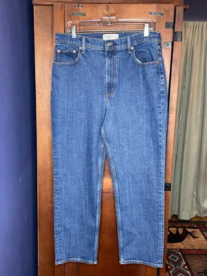Abercrombie Curve Love Ultra High Rise Ankle Straight Jeans 31 Dark Wash Y2K thumbnail 2