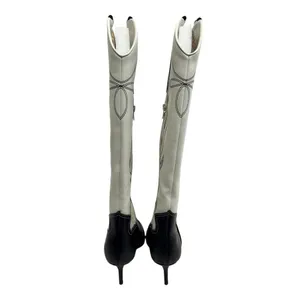 INC International Concepts Black Cream Flame Western Stiletto Boots 6.5 NEW‎ thumbnail 6