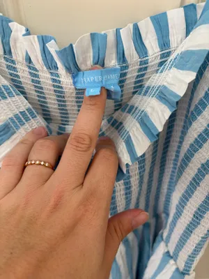 Draper James Taylor Dress in Blue Awning Size Large Coastal Euro Summer thumbnail 6