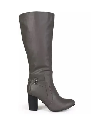Journee Collection Tall Gray Knee-High Block Heel Boot Size 9 thumbnail 3
