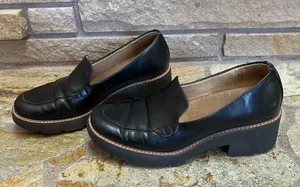 Naturalizer Cabaret Lug Sole Loafers Black Faux Leather 8 thumbnail 11