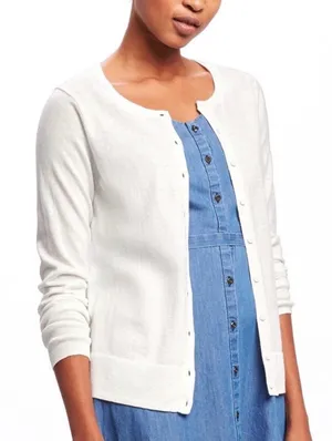 Old Navy White Cardigan Sweater thumbnail 1